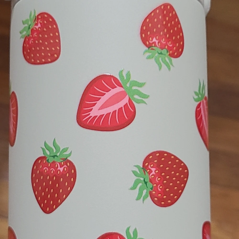 NWT HydraPeak Artisan Collection Strawberry Print Water Bottle 32 oz Flip Straw - Picture 5 of 5